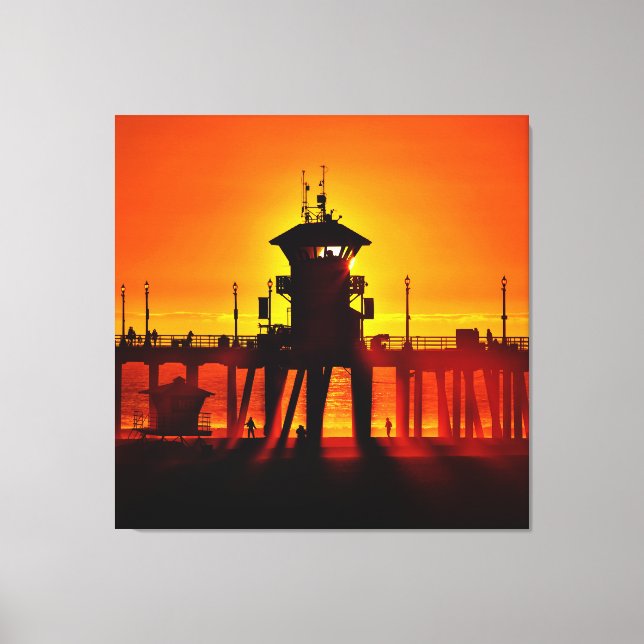 Huntington Beach Pier Sunset - Tower Zero (Canvas) Canvas Print (Front)