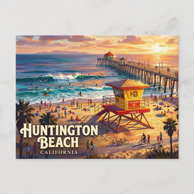 Huntington Beach Pier USA Postcard (Front)