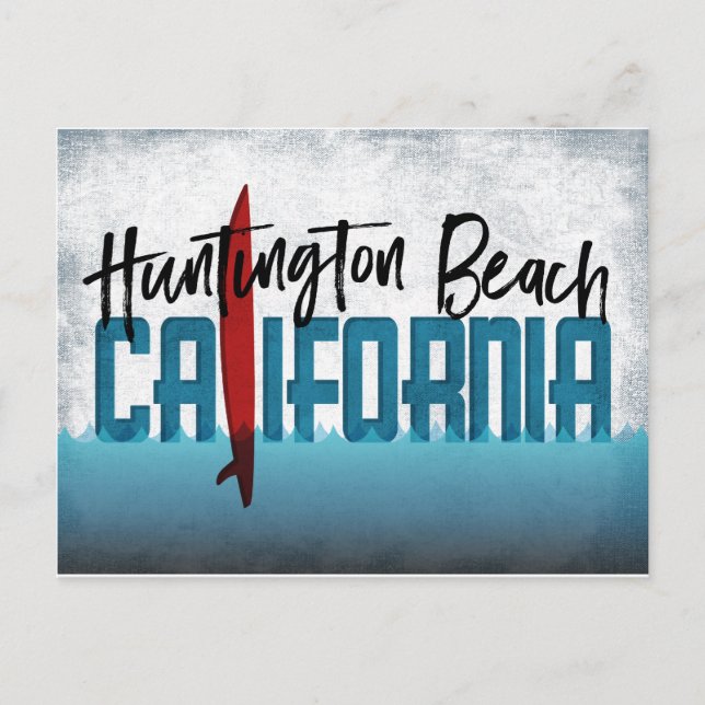 Huntington Beach Postcard California Surfboard (Front)