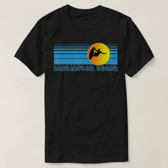 Huntington Beach Retro Surf  Surfing Design Clothe T-Shirt (Design Front)
