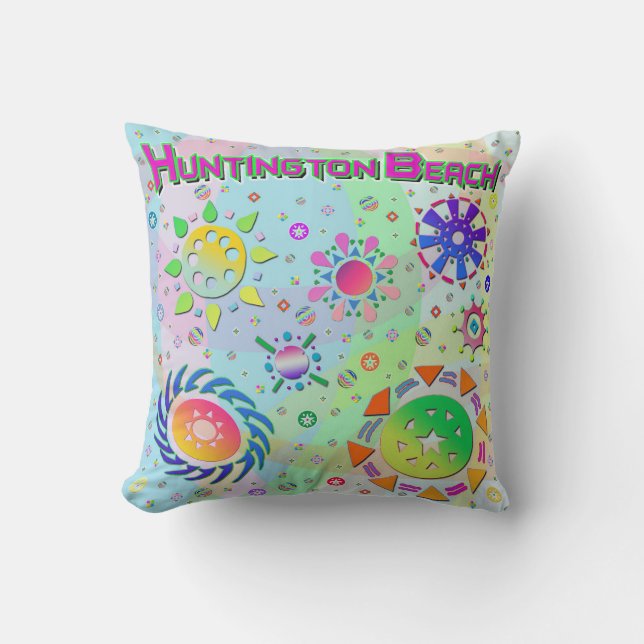 Huntington Beach Seven Suns & Energy Pillow (Front)