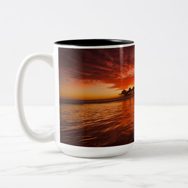 Huntington Beach Sunset Mug - John Minar  (Left)