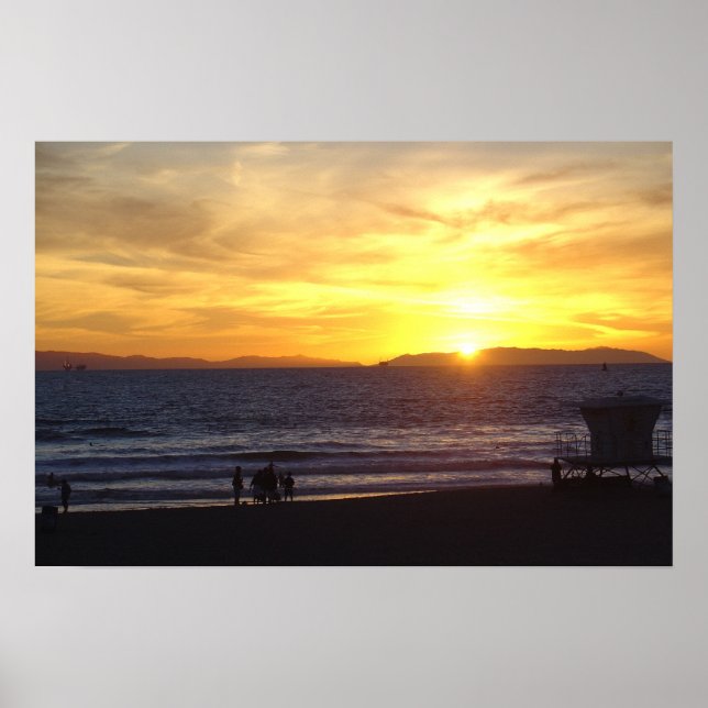 Huntington Beach Sunset Poster (Front)