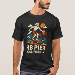 Huntington Beach Surf HB Pier California Vintage M T-Shirt