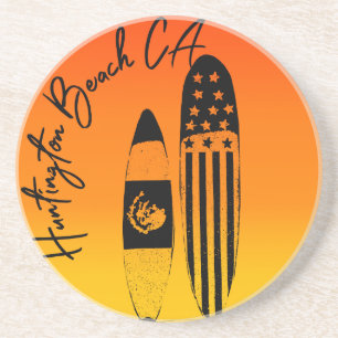 Huntington Beach Surfboards and Sunsets Coaster
