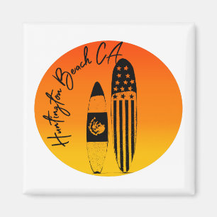 Huntington Beach Surfboards and Sunsets Magnet