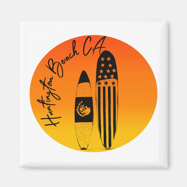 Huntington Beach Surfboards and Sunsets Magnet (Front)