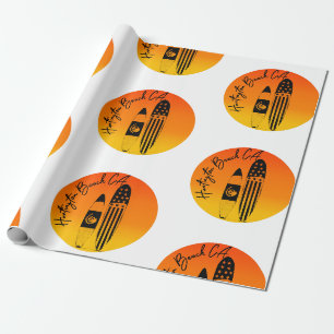 Huntington Beach Surfboards and Sunsets Wrapping Paper