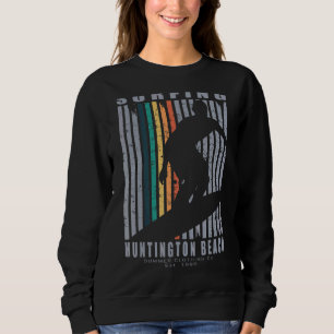 Huntington Beach Surfing Beach Retro Surfing Summe Sweatshirt