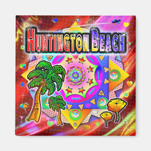 Huntington Beach Tropical Friends Magnet