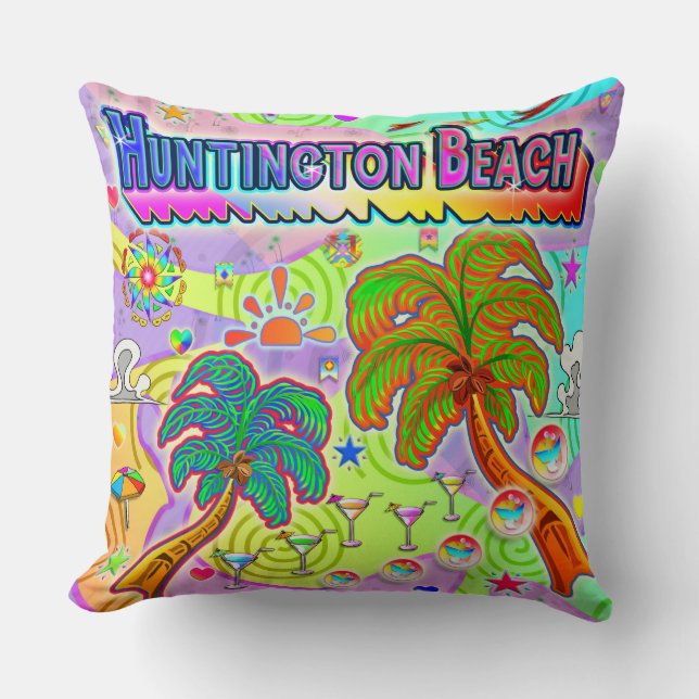 Huntington Beach Vacation Target Pillow (Front)