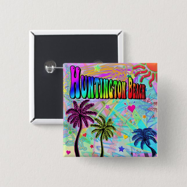 Huntington Beach Vivid Romance Button (Front & Back)
