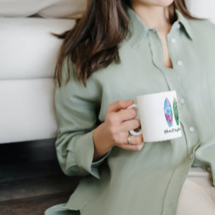 Huntington Beach Watercolor Surfboards Coffee Mug