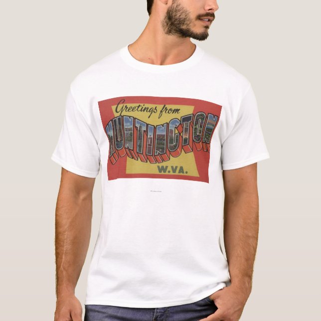 Huntington, West Virginia - Large Letter Scenes T-Shirt (Front)