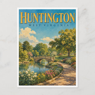 Huntington West Virginia Ritter Park GeoSaga Postcard