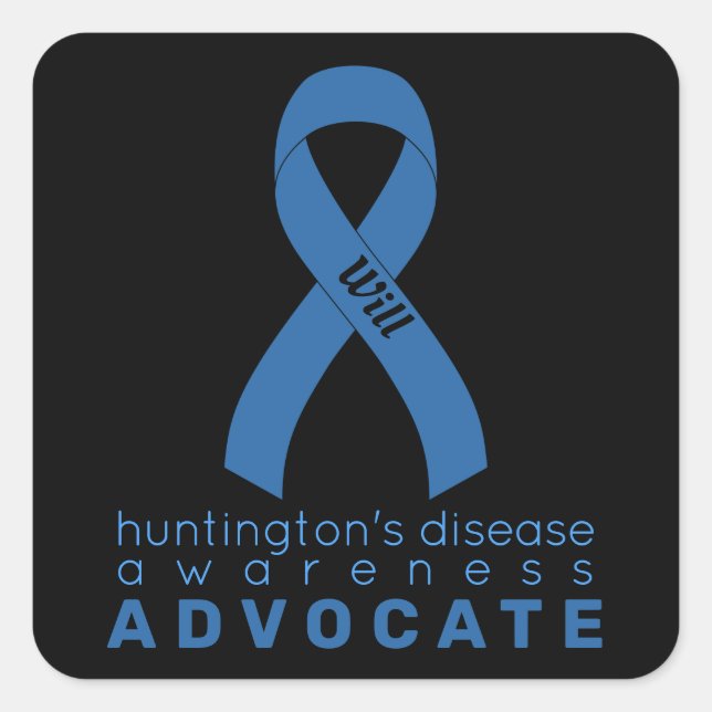 Huntington's Disease Advocate Black Square Sticker (Front)