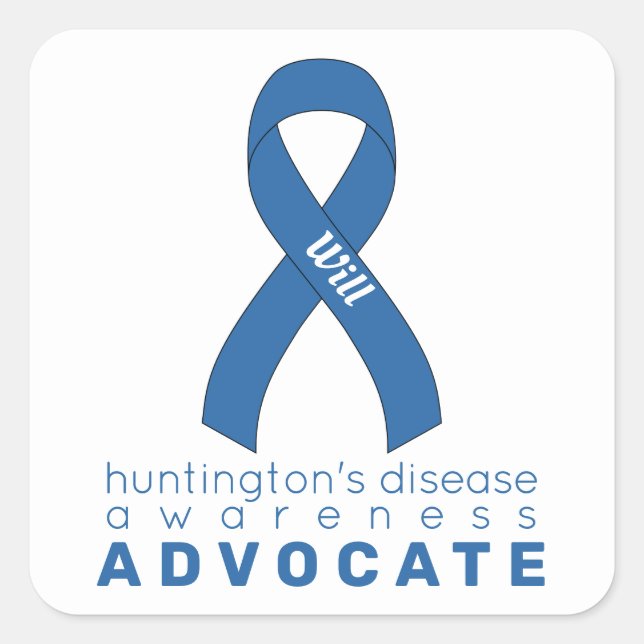 Huntington's Disease Advocate White Square Sticker (Front)