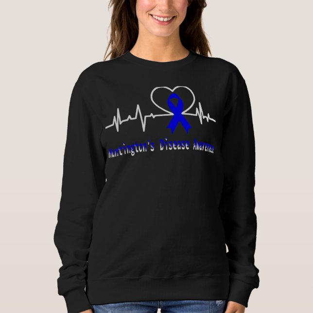 Huntington's Disease Awareness Butterfly Blue Ribb Sweatshirt (Front)