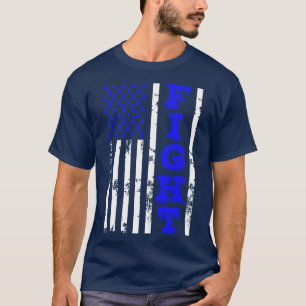Huntingtons Disease Awareness Fight American Flag  T-Shirt