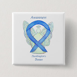 Huntington's Disease Awareness Ribbon Angel Pin