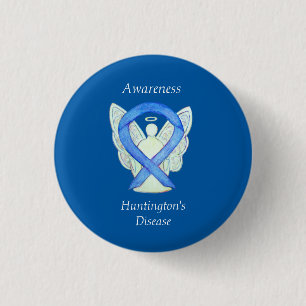 Huntington's Disease Awareness Ribbon Angel Pin