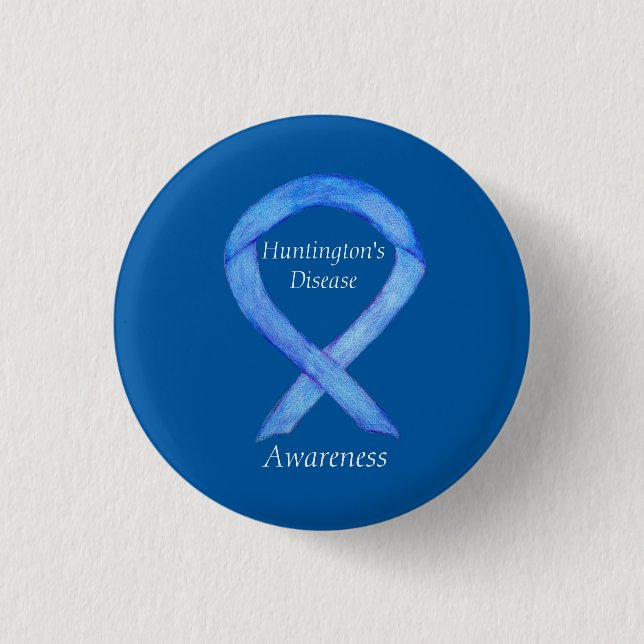 Huntington's Disease Awareness Ribbon Custom Pin (Front)