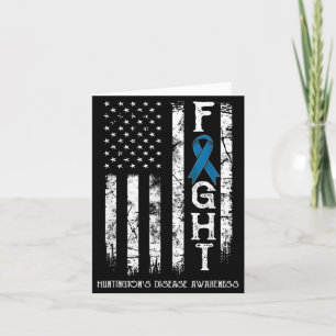 Huntingtons Disease Warrior Us Flag Card