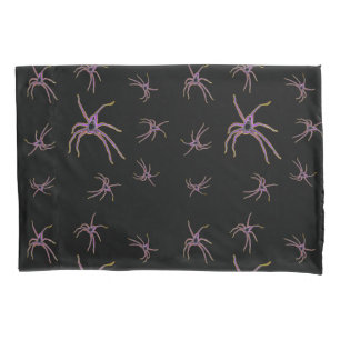 Huntsman Spiders Art On Black, Pillowcase