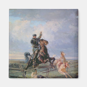 Huntsman with the Borzois, 1872 Magnet