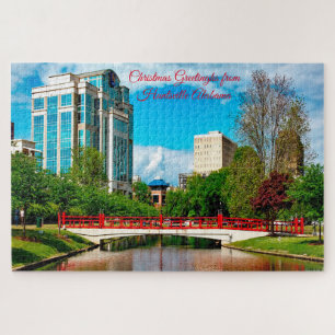 Huntsville Alabama Happy 4th of July Mum Jigsaw Pu Puzzle
