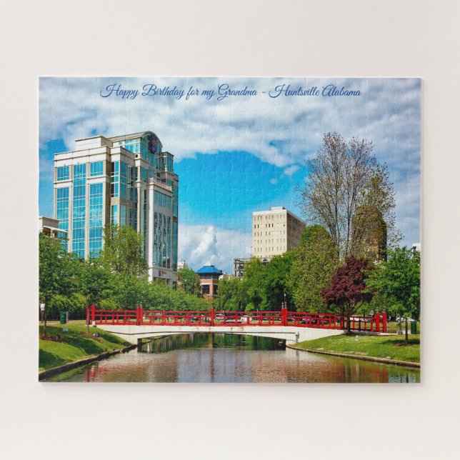 Huntsville Alabama Happy Birthday Grandma Jigsaw Puzzle (Horizontal)