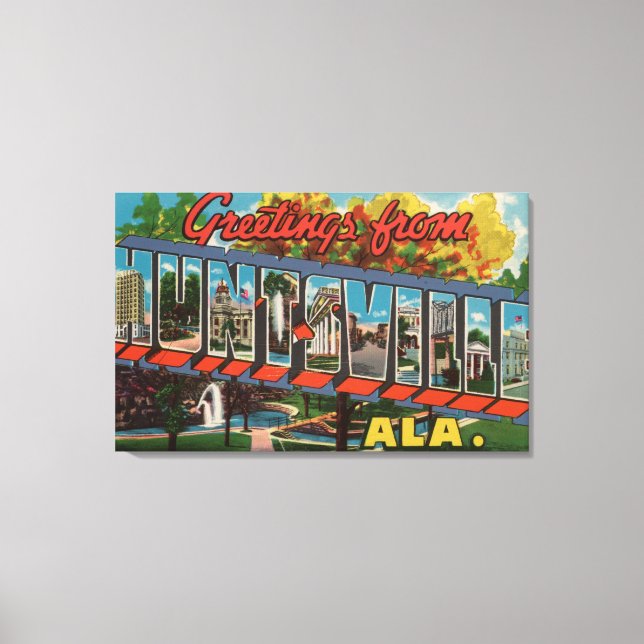 Huntsville, Alabama - Large Letter Scenes Canvas Print (Front)