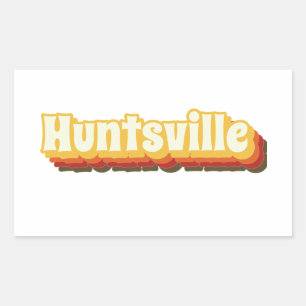 Huntsville Retro Vintage Text Rectangular Sticker