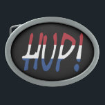 Hup overlaid on NLD flag  on bk bbcnt Belt Buckle<br><div class="desc">Hup overlaid on Netherlands Flag on black belt buckle

Design © Trinkets and Things 2022 - AHP Design. All Rights Reserved.</div>
