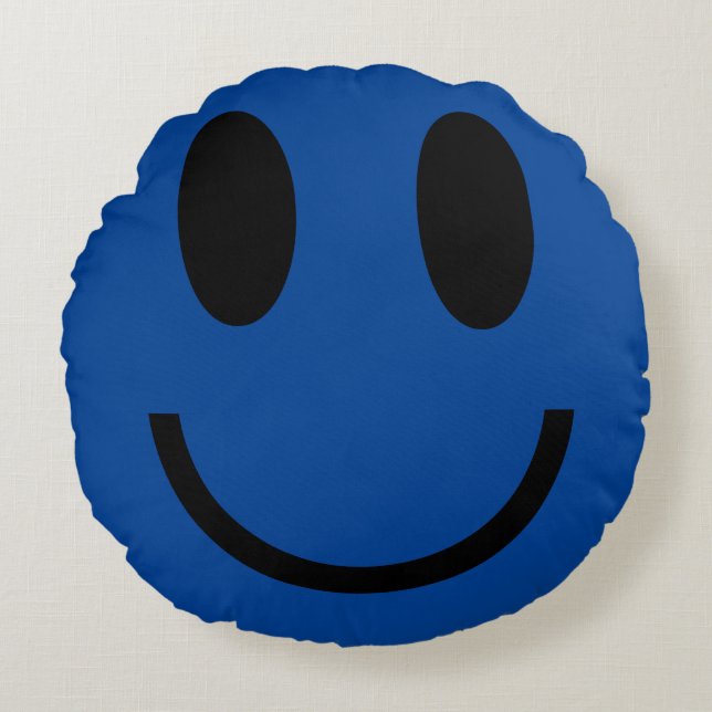 Huppy and Sad two moods emoji Round Cushion (Front)