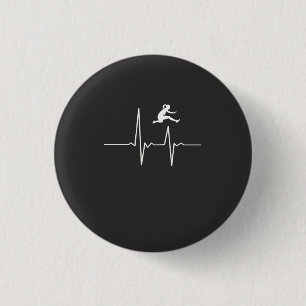 Hurdler Heartbeat 3 Cm Round Badge