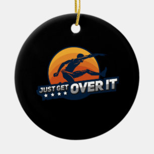 Hurdler Hurdling Sport Gift Ceramic Tree Decoration