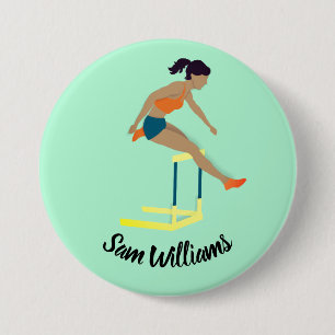 Hurdles 7.5 Cm Round Badge