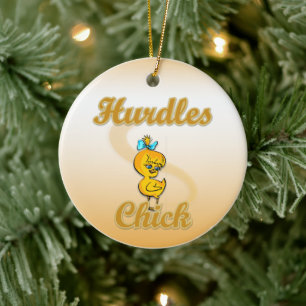 Hurdles Chick Ceramic Tree Decoration