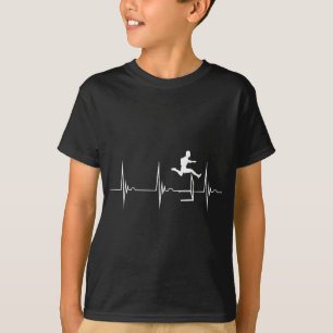 Hurdles Heartbeat Hurdler Pulse Line Track And Fie T-Shirt