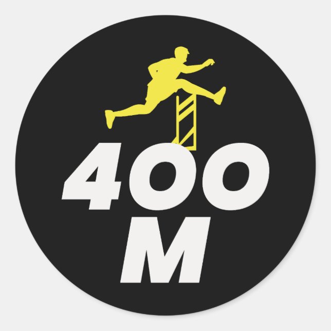 Hurdles Hurdling Hurdler Running Runner Athletes Classic Round Sticker (Front)