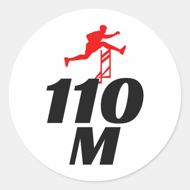 Hurdles Hurdling Hurdler Running Runner Athletes Classic Round Sticker (Front)