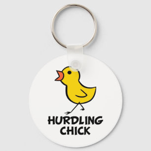 Hurdling Chick Keychain