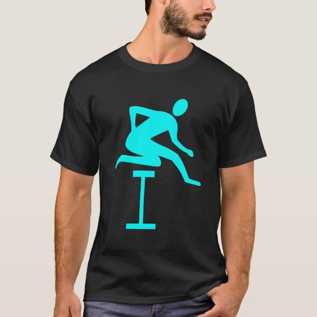 Hurdling - Cyan T-Shirt (Front)