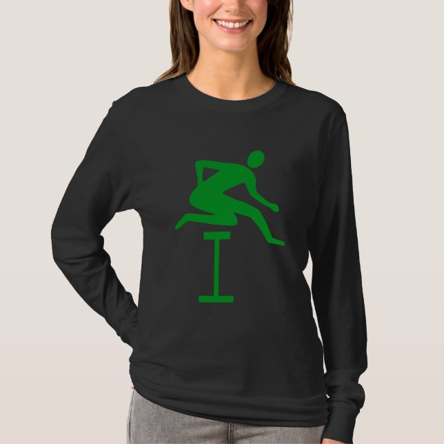 Hurdling - Grass Green T-Shirt (Front)