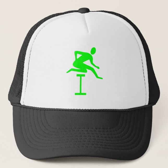Hurdling - Green Trucker Hat (Front)