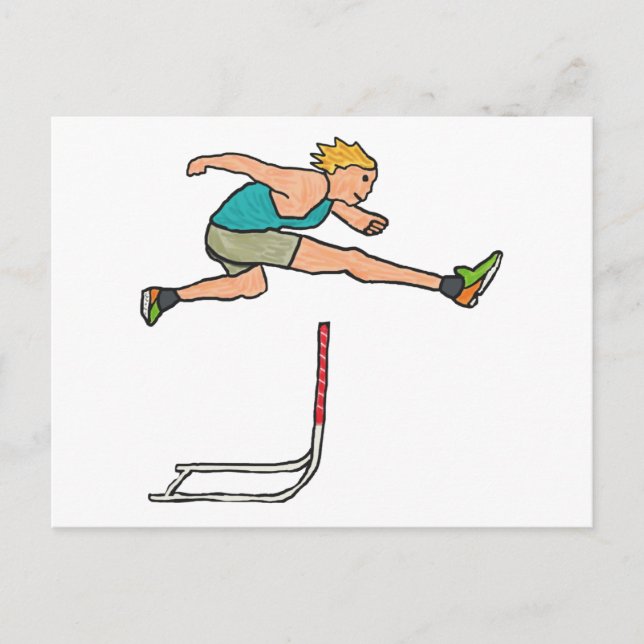 Hurdling Hurdles Postcard (Front)