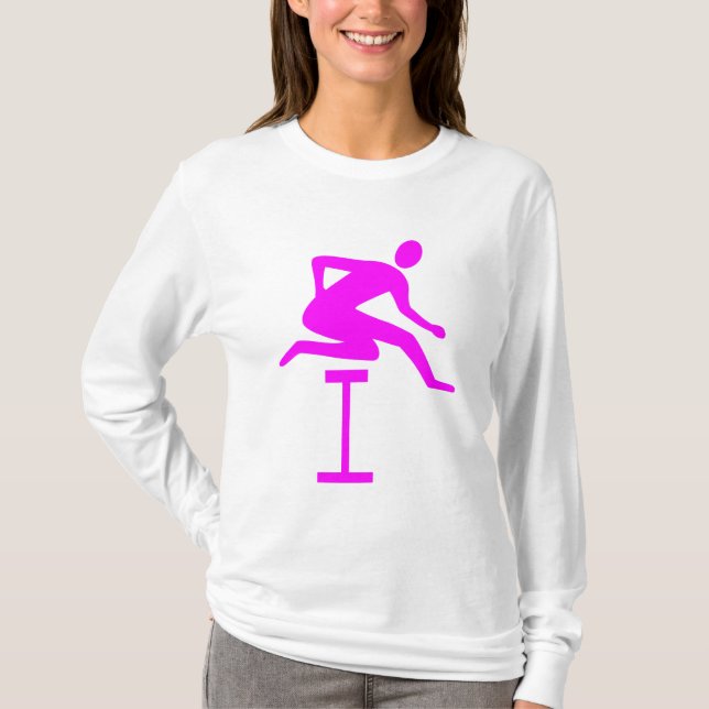 Hurdling - Magenta T-Shirt (Front)
