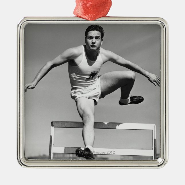 Hurdling Metal Tree Decoration (Front)