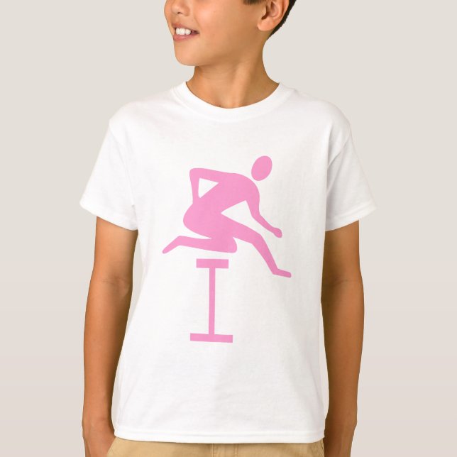 Hurdling - Pink T-Shirt (Front)